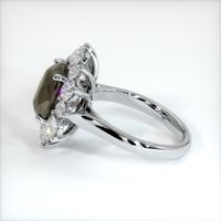 5.69 Ct. Greenish Brown Sapphire Ring, 18K White Gold 4